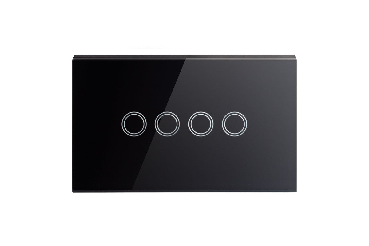 Touch Light Switch 4 Gang - Shadow Black - Matzier