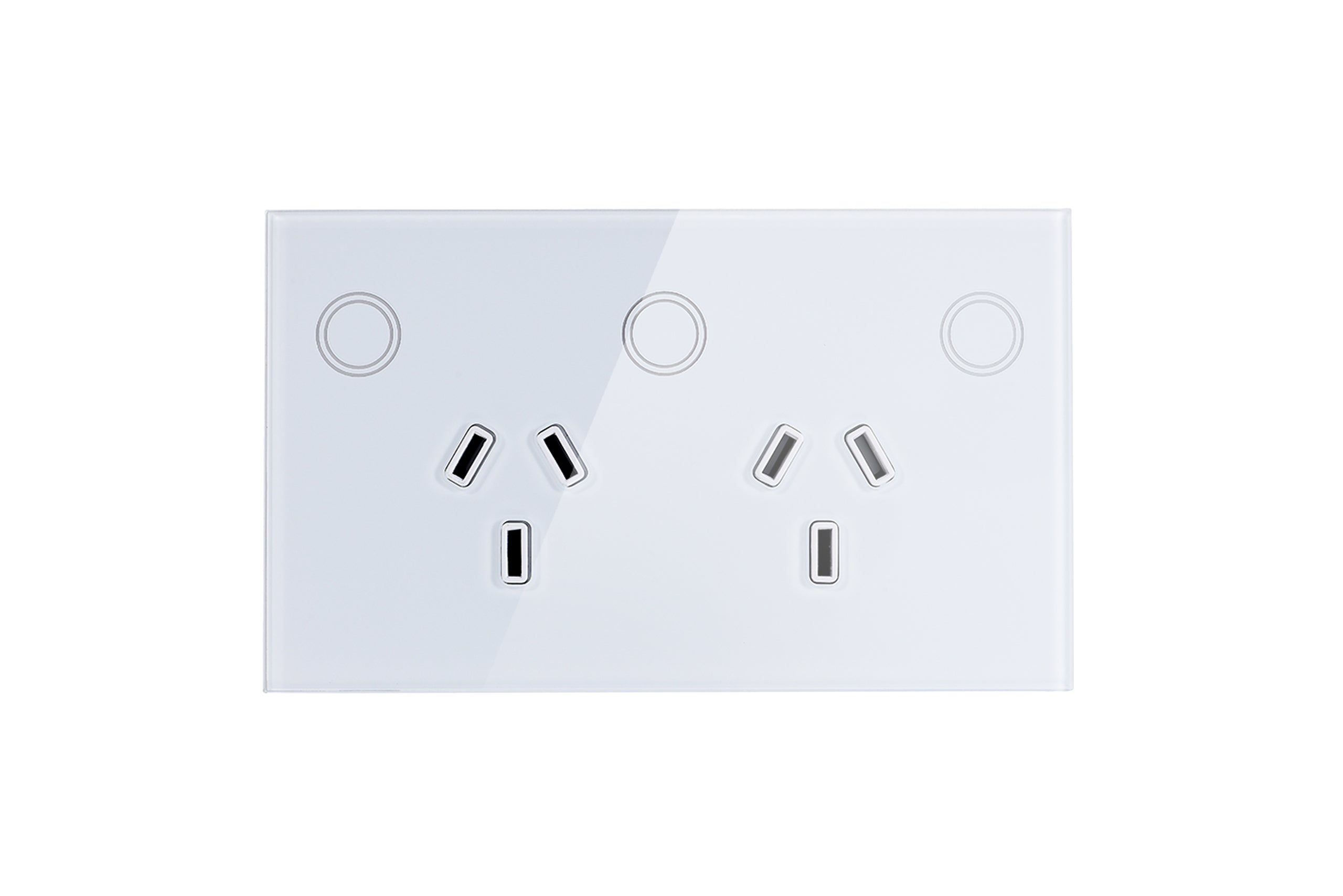 Touch Power Wall Socket GPO with 1 Gang Light Switch - Frost White - Matzier