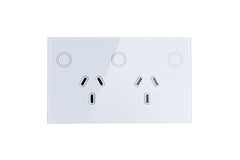 Touch Power Wall Socket GPO with 1 Gang Light Switch - Frost White - Matzier